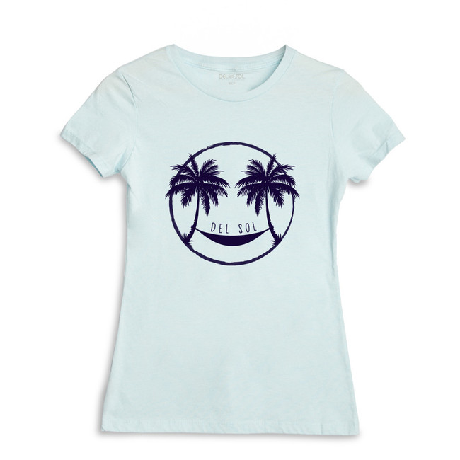 Del Sol Womens Smiley Palms - Color-Changing Womens T-Shirt | Del Sol
