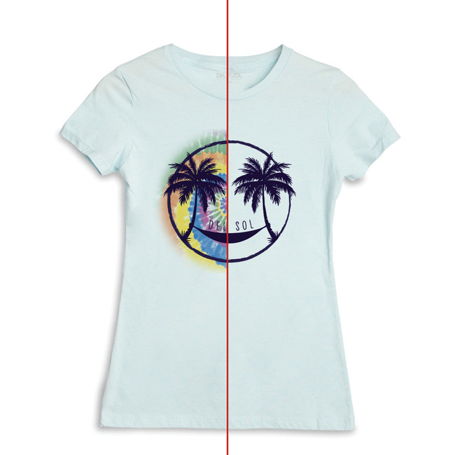 Del Sol Womens Smiley Palms - Color-Changing Womens T-Shirt | Del Sol