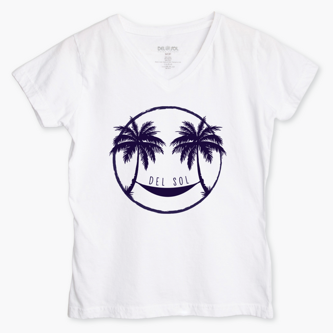 Del Sol Womens Smiley Palms - Color-Changing Womens T-Shirt | Del Sol