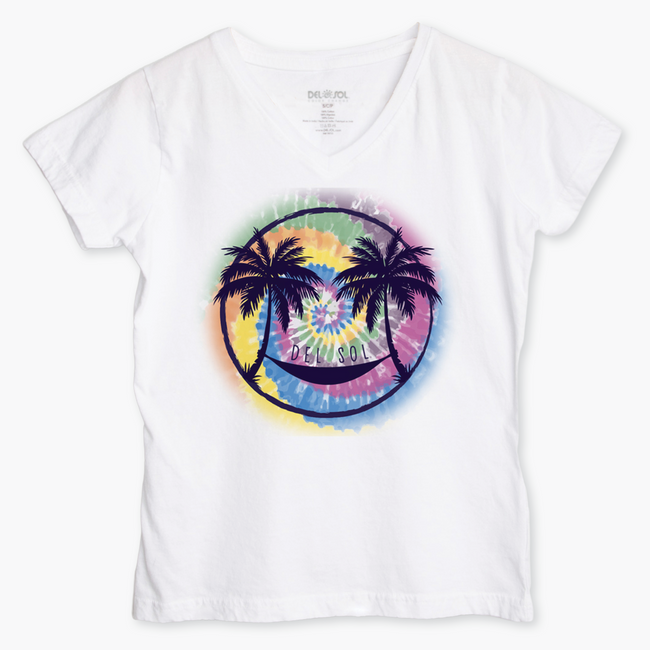 del sol Womens Smiley Palms - Color-Changing Womens T-Shirt | Del Sol