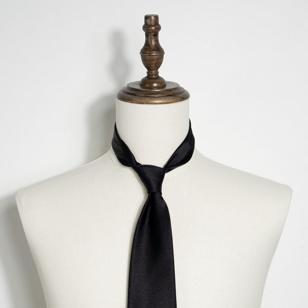 Del Toro Shoes Classic Satin Tie - Black Black Satin
