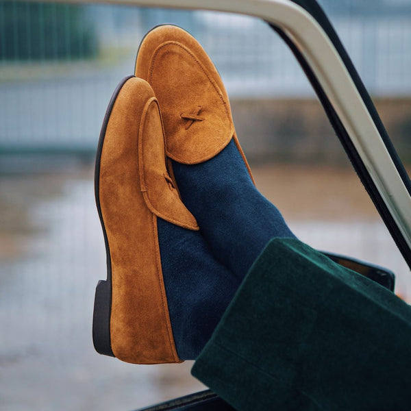 Del Toro Shoes Navy Bamboo Dress Sock Navy Bamboo