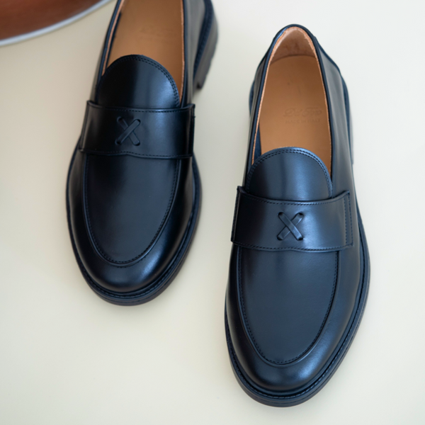 Del Toro Shoes Men's Black Leather Lug Centesimo Black Leather