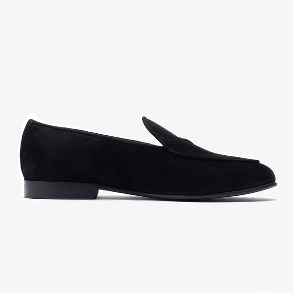 del toro shoes Men's Black Suede Milano Loafer Black Suede