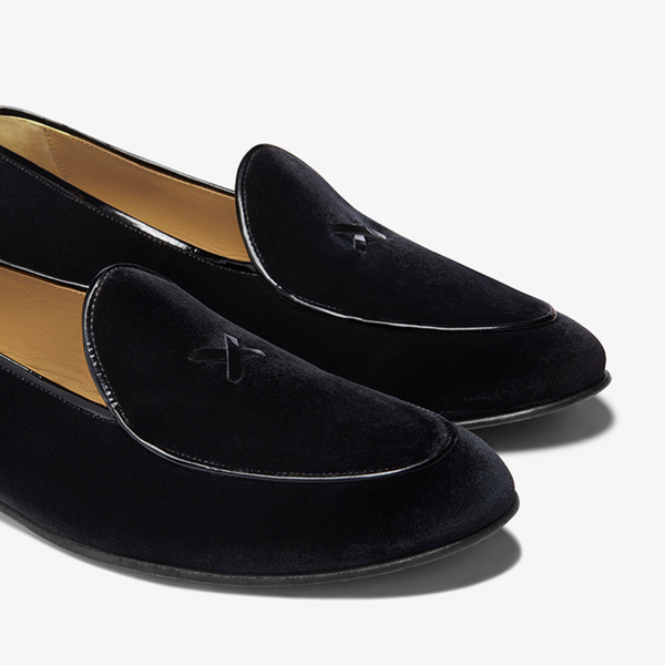 Del Toro Shoes Men's Black Velvet Milano Loafer Black Velvet