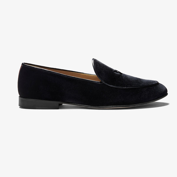 del toro shoes Men's Black Velvet Milano Loafer Black Velvet