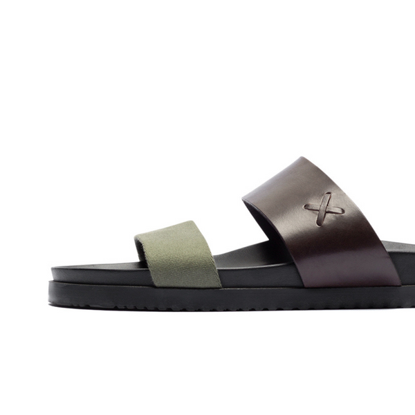 Del Toro Shoes Men's Brown & Green Cinturini Sandal Brown / Green