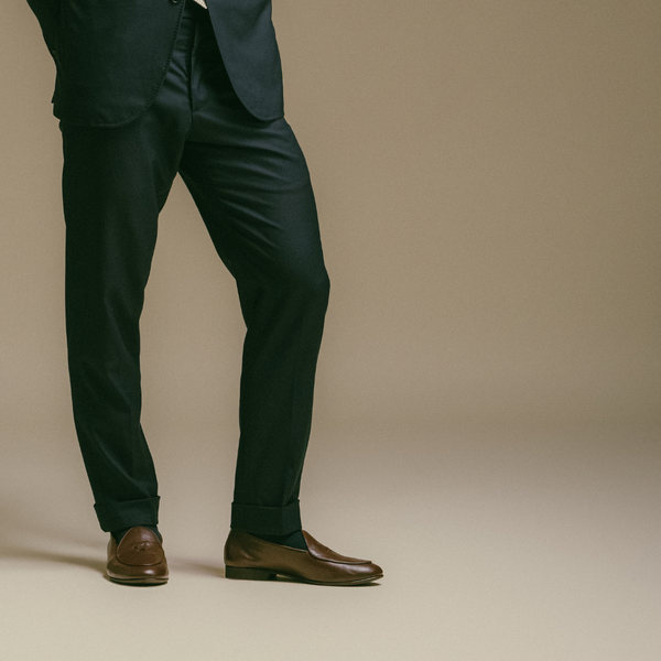 Del Toro Shoes Men's Brown Leather Milano Loafer Brown Leather