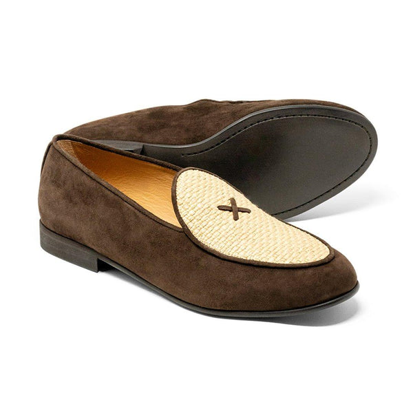 Del Toro Shoes Men's Brown Raffia Milano Loafer Brown / Raffia