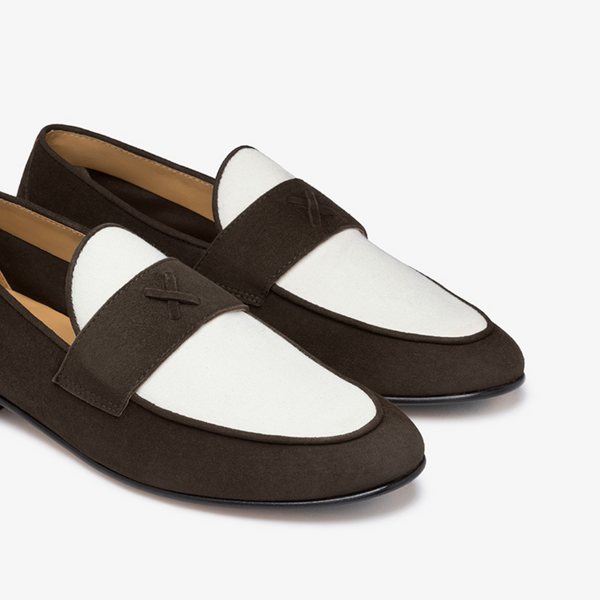Del Toro Shoes Men's Brown Suede & White Canvas Centesimo Brown Suede / White Canvas