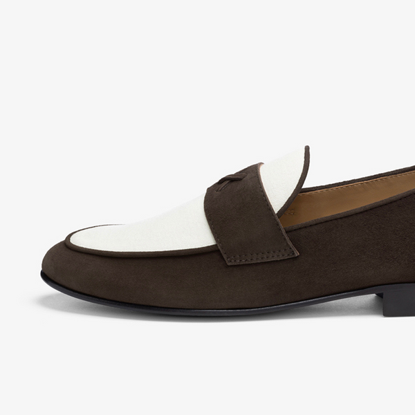 Del Toro Shoes Men's Brown Suede & White Canvas Centesimo Brown Suede / White Canvas