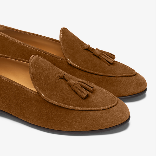 Del Toro Shoes Men's Chestnut Suede Tassel Loafer Chestnut Suede