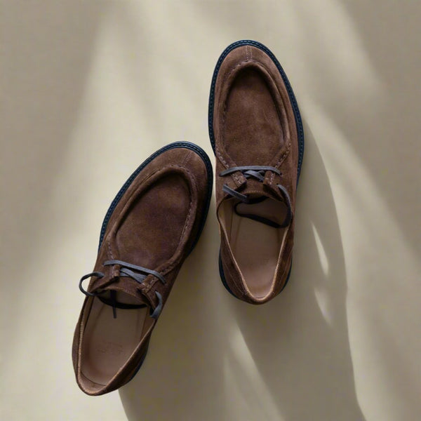 Del Toro Shoes Men's Chestnut Suede Tuscan Derby Boot Chestnut Suede