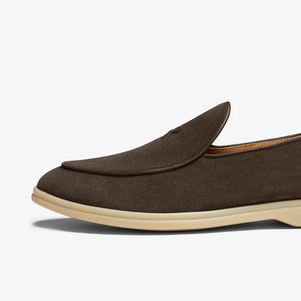 Del Toro Shoes Men's Chocolate Suede Viaggio Loafer Chocolate Suede