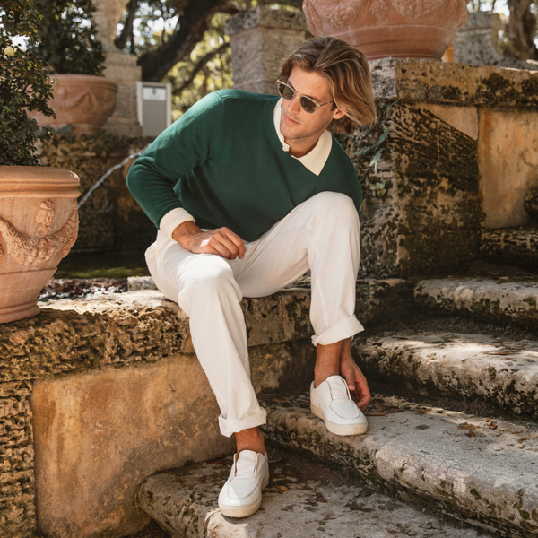 Del Toro Shoes Men's Classic Crewneck Sweater - Forest Green Forest Green