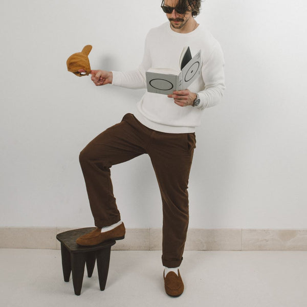 Del Toro Shoes Men's Classic Crewneck Sweater - Vintage White Vintage White