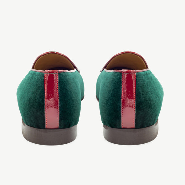 Del Toro Shoes Men's Dark Green Velvet Milano Loafer Dark Green Velvet