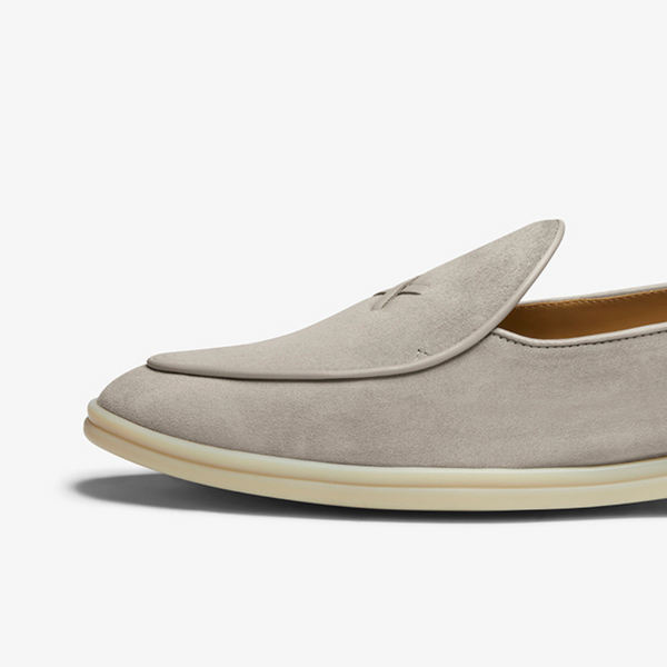 Del Toro Shoes Men's Grigio Suede Viaggio Loafer Grigio Suede