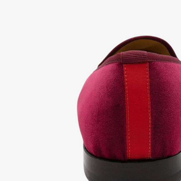 Del Toro Shoes Men's Merlot Velvet Slipper II Merlot / Red Heel Stripe