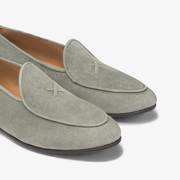 Del Toro Shoes Men's Olive Grey Suede Milano Loafer Olive Grey Suede