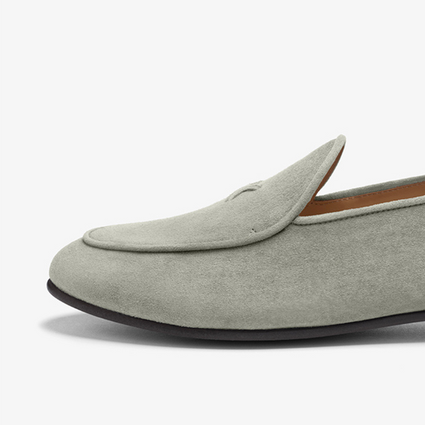 Del Toro Shoes Men's Olive Grey Suede Milano Loafer Olive Grey Suede