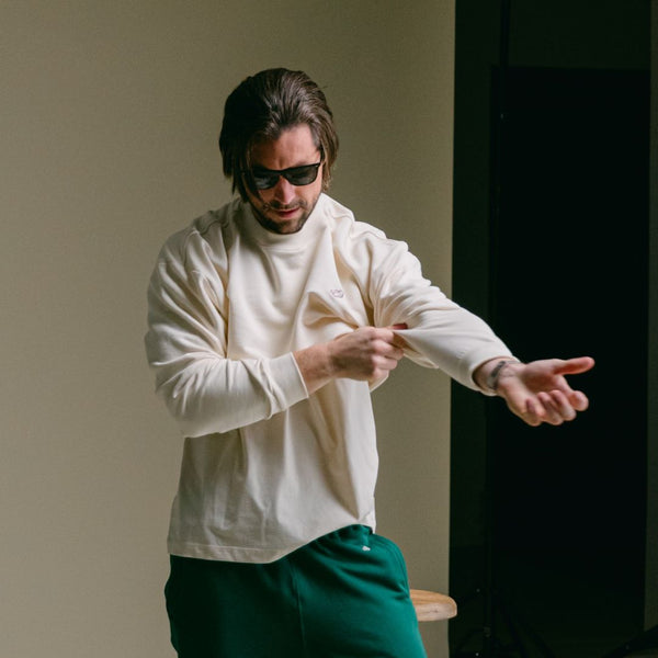 Del Toro Shoes Men's Retro Gym Crewneck Sweatshirt - Vintage White Vintage White