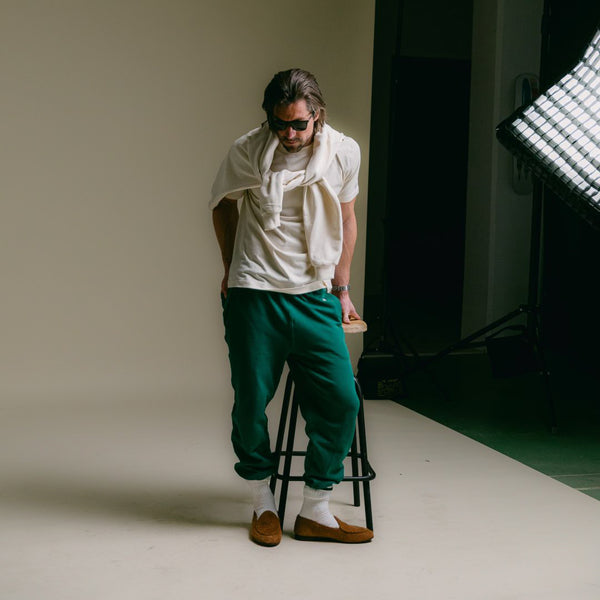 Del Toro Shoes Men's Retro Gym Sweatpants - Fairway Green Fairway Green