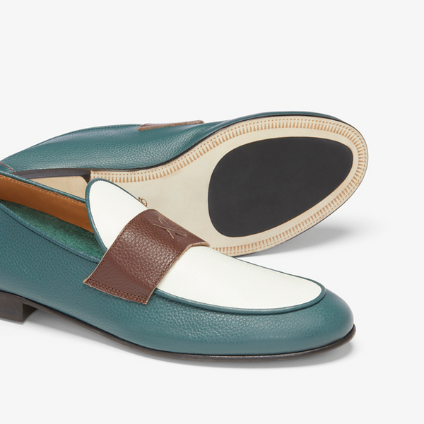 Del Toro Shoes Men's Tri-Tone Leather Centesimo Pebbled Tri-Tone