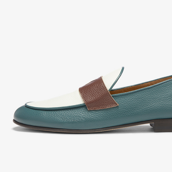 Del Toro Shoes Men's Tri-Tone Leather Centesimo Pebbled Tri-Tone