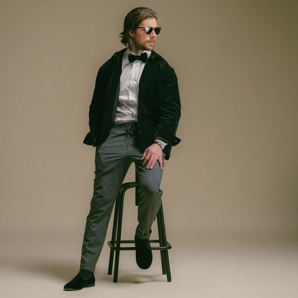 Del Toro Shoes Men's Velour Cocktail Coat - Black Black