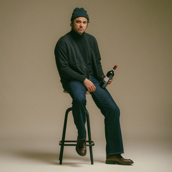 Del Toro Shoes Men's Vintage Fit Cardigan - Solid Navy Solid Navy