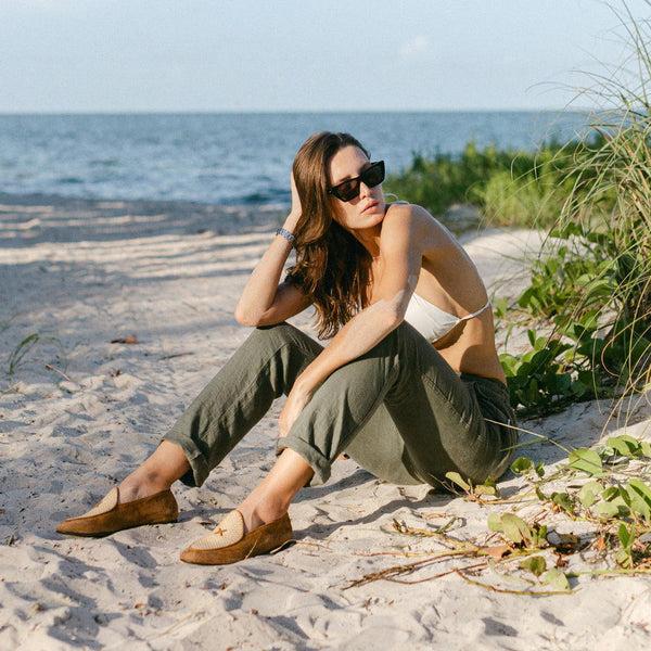 Del Toro Shoes Women's Cognac Raffia Milano Loafer Cognac / Raffia