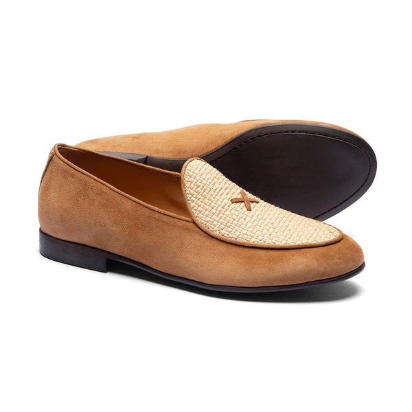 Del Toro Shoes Women's Cognac Raffia Milano Loafer Cognac / Raffia