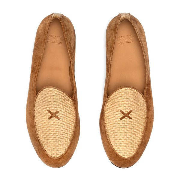 Del Toro Shoes Women's Cognac Raffia Milano Loafer Cognac / Raffia