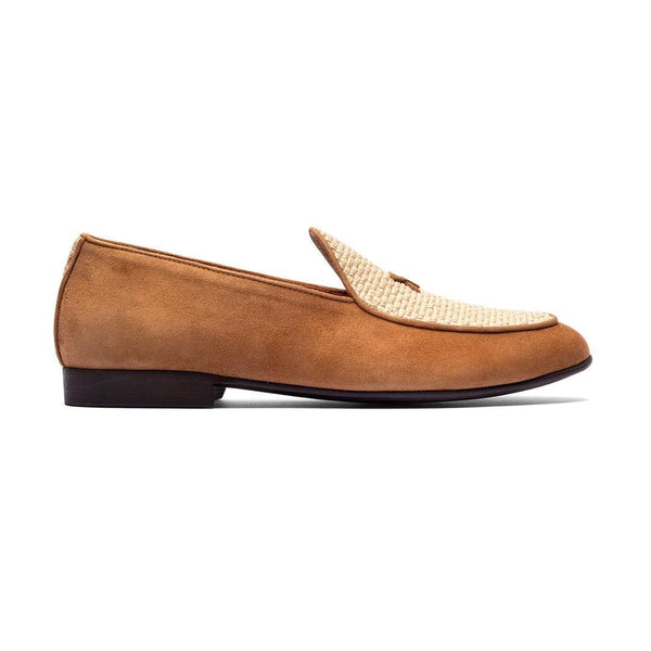 del toro shoes Women's Cognac Raffia Milano Loafer Cognac / Raffia