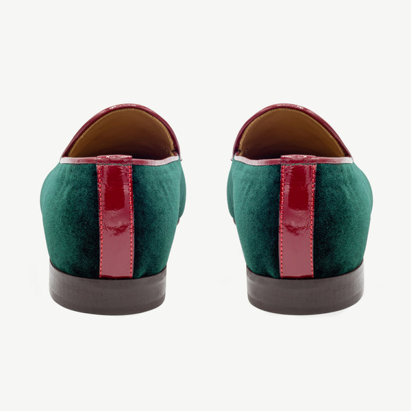 Del Toro Shoes Women's Dark Green Velvet Milano Loafer Dark Green Velvet
