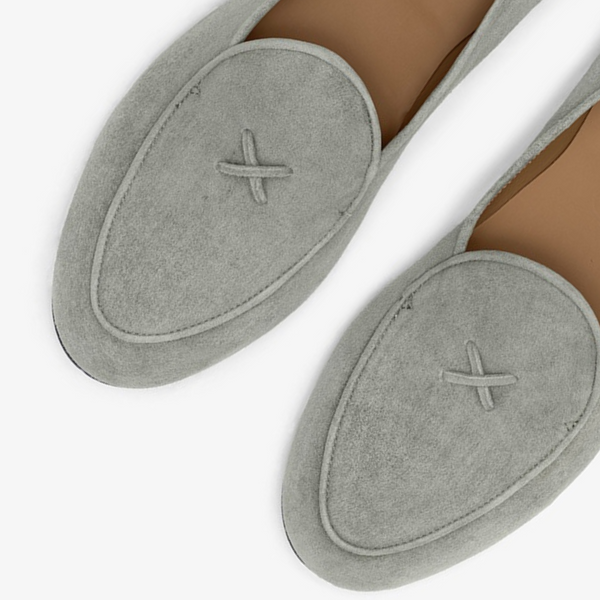 Del Toro Shoes Women's Olive Grey Suede Milano Loafer Olive Grey Suede