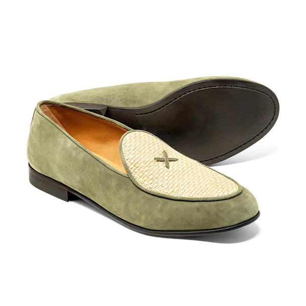Del Toro Shoes Women's Olive Raffia Milano Loafer Olive / Raffia