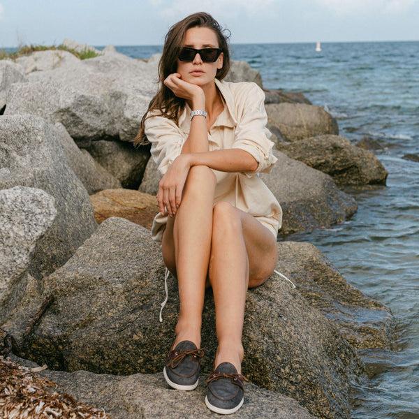 Del Toro Shoes Women's Sailor Sweatshirt - Vintage White Vintage White