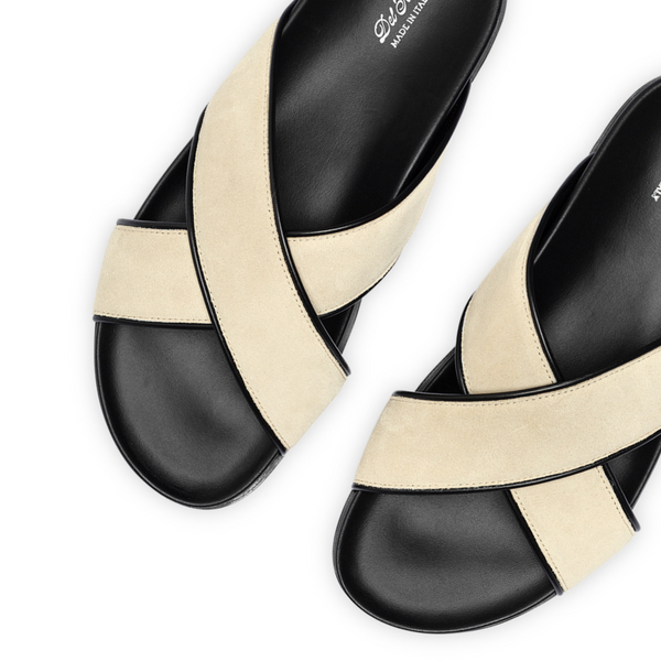 Del Toro Shoes Women's Sandstone Amalfi Crossover Sandal Sandstone Suede