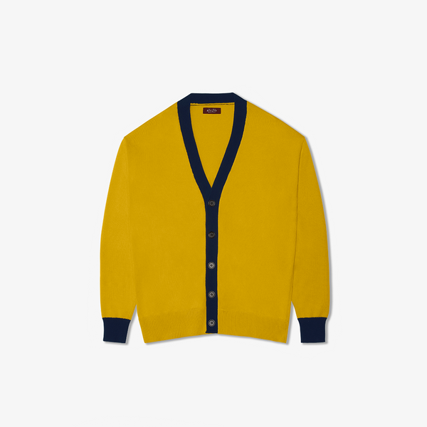 del toro shoes Women's Vintage Fit Cardigan - Collegiate Yellow / Navy Collegiate Yellow / Navy