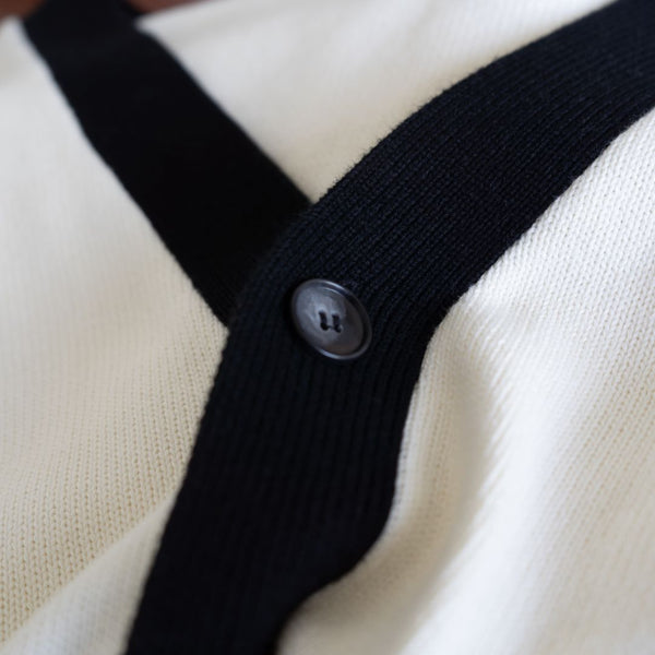 Del Toro Shoes Women's Vintage Fit Cardigan - Vintage White / Black Vintage White / Black