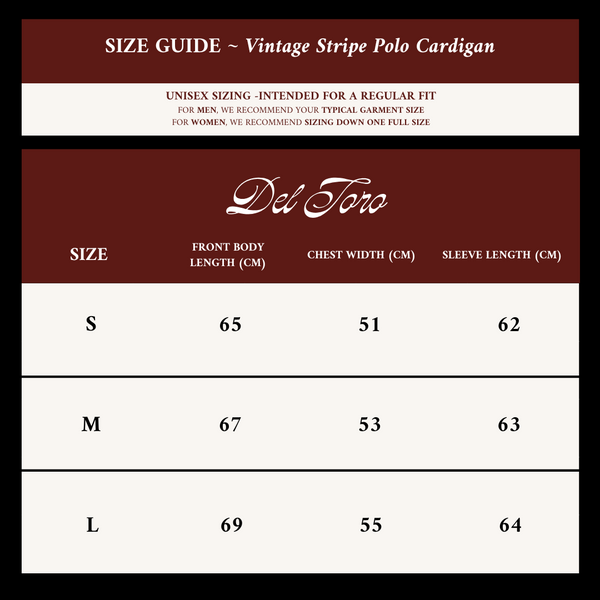 Del Toro Shoes Women's Vintage Stripe Polo Cardigan - Burgundy / Cream Stripe Burgundy / Cream Stripe
