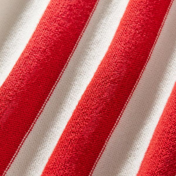 Del Toro Shoes Women's Vintage Stripe Polo Cardigan - Vintage White / Red Stripe Vintage White / Red Stripe