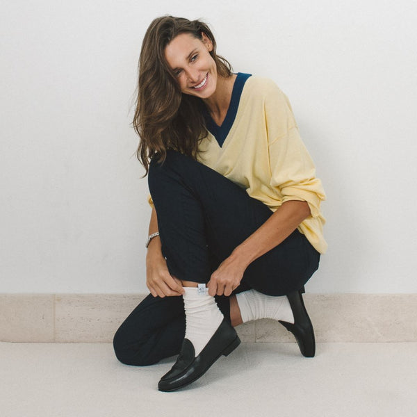 Del Toro Shoes Women's Vintage V-Neck Sweater - Vintage Yellow Vintage Yellow