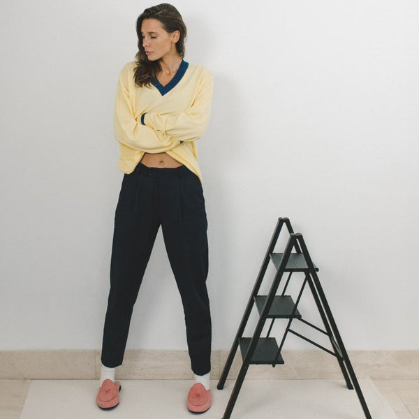 Del Toro Shoes Women's Vintage V-Neck Sweater - Vintage Yellow Vintage Yellow