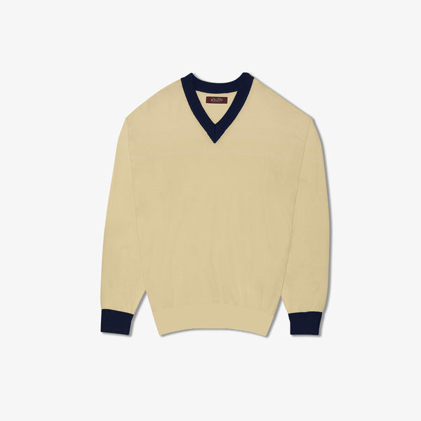 del toro shoes Women's Vintage V-Neck Sweater - Vintage Yellow Vintage Yellow