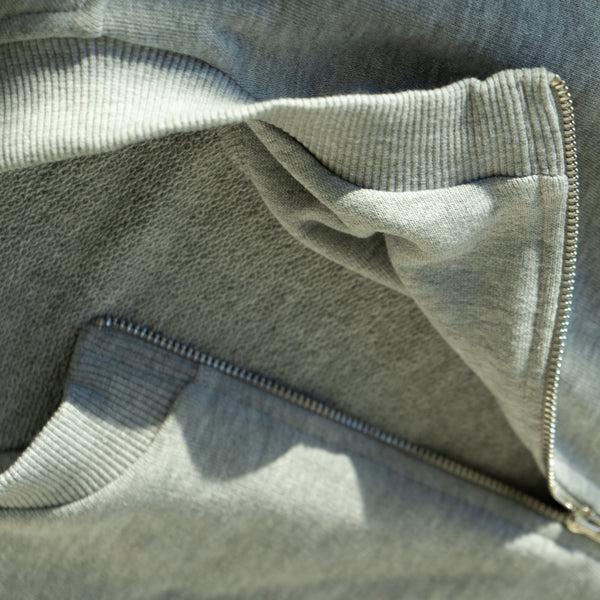 Del Toro Shoes Women's Vintage Zip Crewneck Sweatshirt - Heather Grey Heather Grey