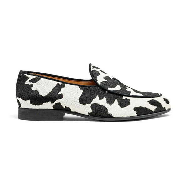 del toro shoes Womens Cow Print Milano Loafer Cow Print Pony Hair