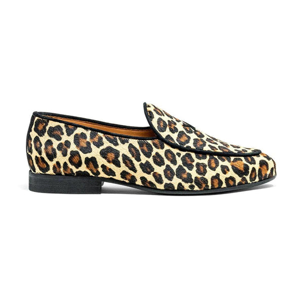del toro shoes Womens Leopard Print Milano Loafer Leopard Print Pony Hair